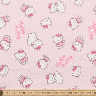 Hello Kitty Spots 150 cm Multipurpose Cotton Fabric Pink 150 cm