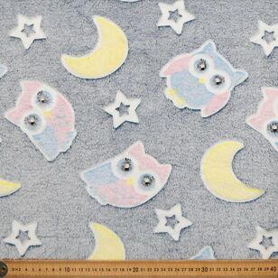 Owl 148 cm Glow Fleece Fabric Fabric Multicoloured 148 cm