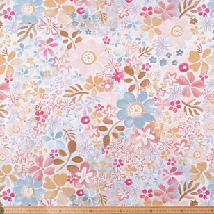 Harper Floral 150 cm Patterned Cotton Canvas Fabric Pink 150 cm