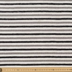 Chenille Stripe 140 cm Decorator Fabric Black 140 cm