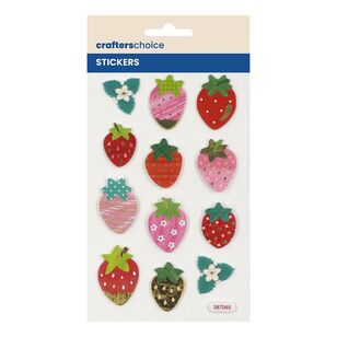 Crafters Choice Foam Gold Foil Strawberry Stickers Starwberry, Gold Foil