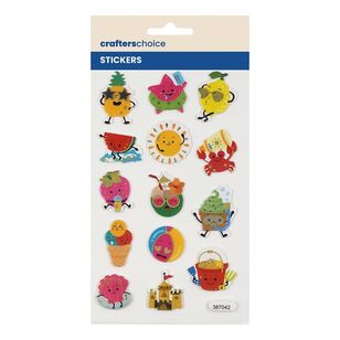 Crafters Choice Foam Gold Foil Sun Fun Fruit Stickers Sun Fun Fruit, Gold Foil