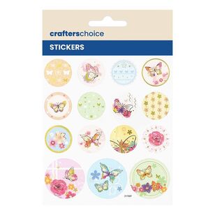 Crafters Choice Foil Round Butterfly Stickers Foil Butterfly