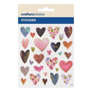 Crafters Choice Foil Mixed Hearts Stickers Foil Hearts