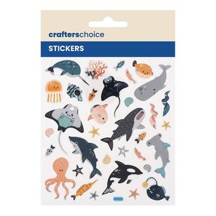 Crafters Choice Silver Sea Creatures Stickers Pvc Silver Sea Creatures