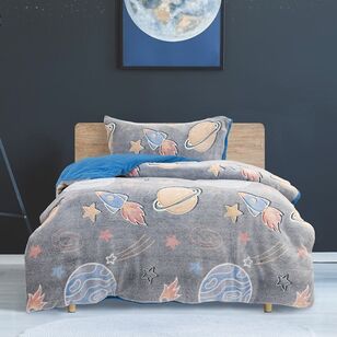 Kids House Teddy Glow Quilt Cover Set Navy