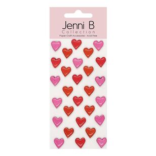 Jenni B Resin Rosy Hearts Stickers Rosy Red Hearts