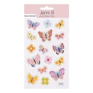 Jenni B Glow In The Dark Puff Butterfly Stickers Glow In Dark Puff Butterfly