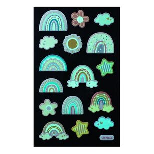 Jenni B Glow In The Dark Puff Rainbow Stickers Glow In Dark Puff Rainbow