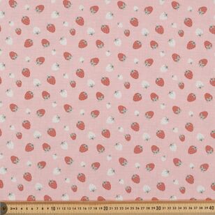 Garden Party Strawberries 112 cm Cotton Fabric Pink 112 cm