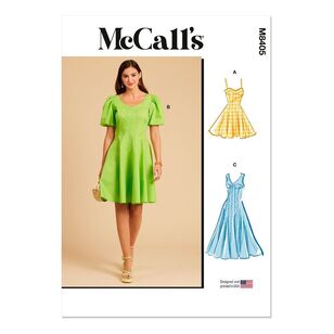 Mccalls M8405 Misses's Dress With Sleeve and Length Variations Pattern White