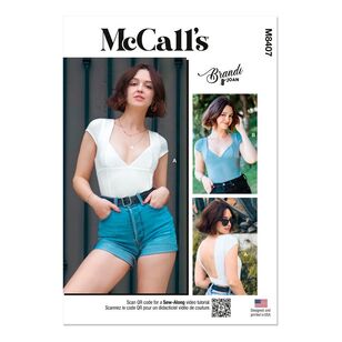 Mccalls M8407 Misses' Knit Bodysuit and Top by Brandi Joan Pattern White