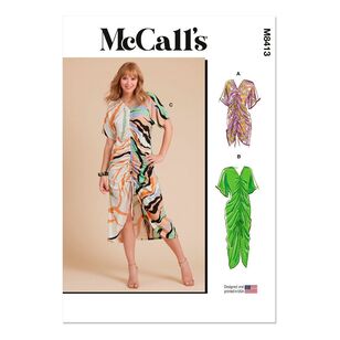 Mccalls M8413 Misses' Caftan In Two Lengths Pattern White