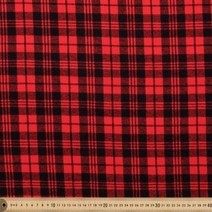 Yarn Dyed Plaid 112 cm Flannelette Fabric Red and Black 112 cm