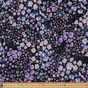 Hang Ditsy Floral 112 cm Crinkle EcoVero Viscose Fabric Black 112 cm