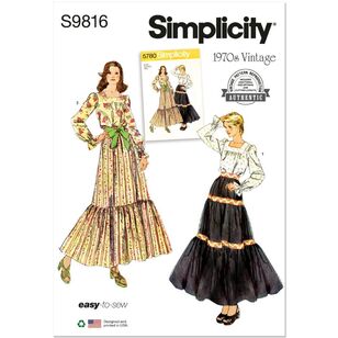 Simplicity S9816 Misses' Blouse and Skirt Pattern White S - XL