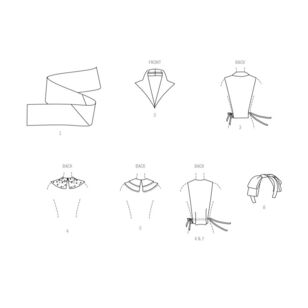 Simplicity S9817 Misses' Neckwear, Headband, Dickey and Sash-Belt Pattern White One Size