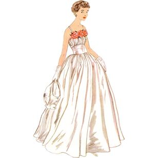Simplicity S9819 Misses' 1950's Dresses and Jacket Pattern White
