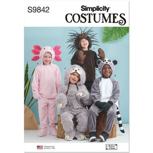 Simplicity S9842 Children's Animal Costumes by Andrea Schewe Designs White 3 - 8