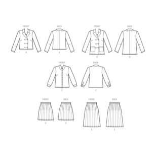 Simplicity S9843 Misses' Suit jacket and skirt Costume Pattern White