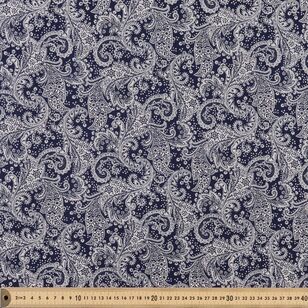 Dainty Paisley 112 cm Cotton Fabric Navy 112 cm