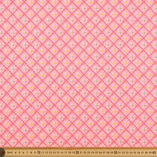 Happy Check 112 cm Cotton Fabric Pink 112 cm