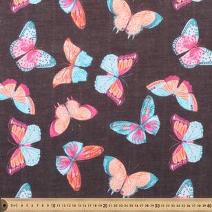 Daphne Spot 112 cm Cotton Slub Fabric Black 112 cm