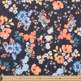 Belinda 112 cm Cotton Slub Fabric Black 112 cm