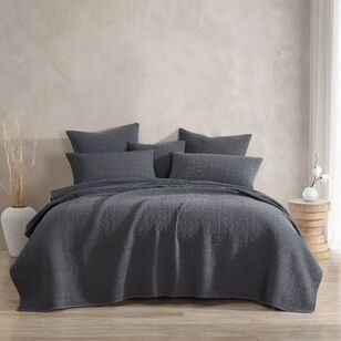 Platinum Kayo Coverlet Set Charcoal Queen / King