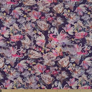 Squiggle Flowers 135 cm Rayon Fabric Winetasting 135 cm