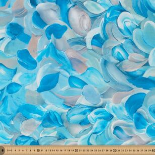 Harmony Abstract 135 cm Rayon Fabric Blue Atoll 135 cm