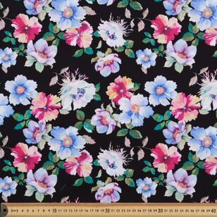 Petra Blooms 112 cm Cotton Poplin Fabric Black 112 cm