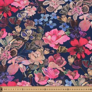 Tamara Florals 135 cm Rayon Fabric Multicoloured 135 cm