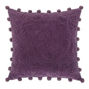 KOO Azure Quilted Velvet Cushion Purple 50 x 50 cm