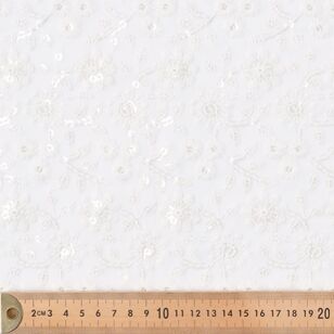 Embroidered 145 cm Georgette Fabric Cream 2 145 cm