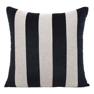 KOO Ryden Velvet Stripe Cushion Black 50 x 50 cm