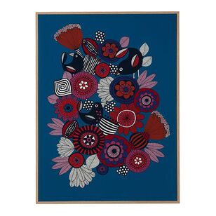 KOO J.P Bunch Framed Canvas Blue & Red 60 x 80 cm