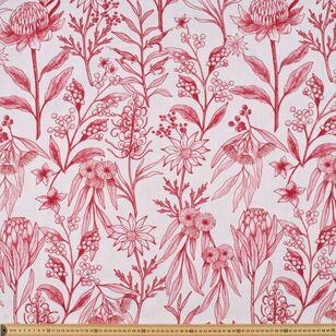 Josephine Cotton Canvas 150 cm Printed Decorator Fabric Berry 150 cm