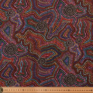 Warlukurlangu Desert Truffle Dreaming Multipurpose Cotton Fabric Multicoloured 150 cm