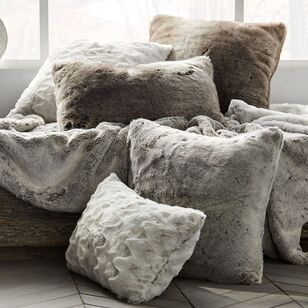Bouclair Faux Fur Hare Cushion Off White 35.5 x 55.5 cm