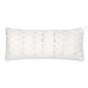 Bouclair Faux Fur Hare Lumbar Cushion Off White 38 x 81 cm