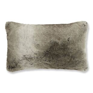 Bouclair Faux Fur Wolf Cushion Brown 35.5 x 55.5 cm