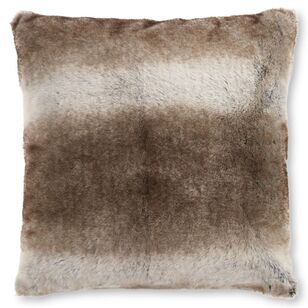 Bouclair Faux Fur Wolf Oversized Cushion Brown 63.5 x 63.5 cm