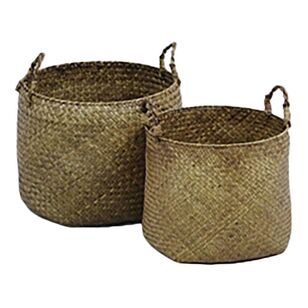 Bouclair Pure Mist Medium Seagrass Basket Brown 28 x 25 cm