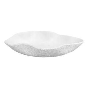 Bouclair Pure Mist Ceramic Sand Wavy Tray Off White 35 x 25 cm