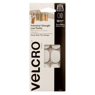Velcro Heavy Duty Stick On Hook & Loop Ovals White 2.5 cm x 1.9 cm (1" x 3/4")