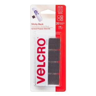Velcro Alfa-Lok Stick On Squares 20 pack Black 22 mm