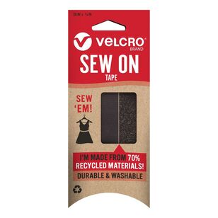 Velcro Sew On 19 mm x 91.5 cm Hook & Loop Tape Black 91.5 cm x 19 mm