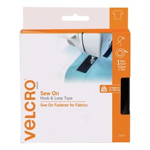 Velcro Sew On Hook & Loop Tape 16 mm x 5 m Black 16 mm x 5 m