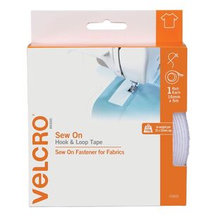 Velcro Sew On Hook & Loop Tape 16 mm x 5 m White 16 mm x 5 m